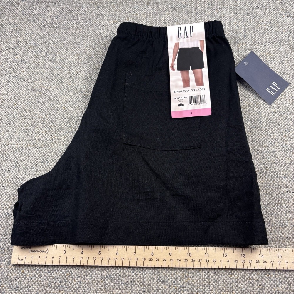 Gap Women's Linen Pull-On Short Size Small Black New - Picture 7 of 7